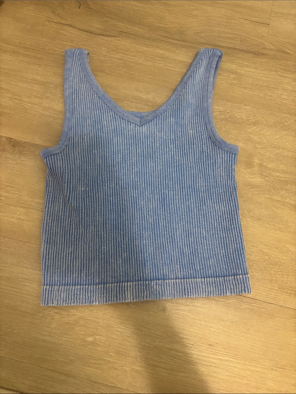 art class Blue Ribbed V-Neck Tank Top